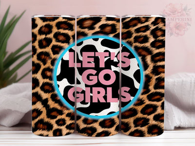 Western Let's Go Girls 20oz Tumbler Wrap PNG, Cowhide Leopard Tumbler Png, Straight & Tapered Tumbler Wrap, Instant Digital Download Sublimation Li Zamperini 
