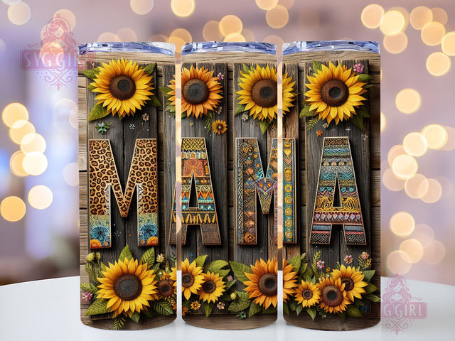 Western Mama 20oz Tumbler Wrap Sublimation Design, Straight Tapered Tumbler Wrap, Leopard Sunflower Tumbler Png, Instant Digital Download Sublimation SvggirlplusArt 