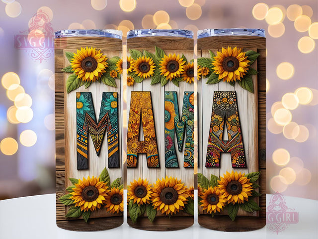Western Mama 20oz Tumbler Wrap Sublimation Design, Straight Tapered Tumbler Wrap, Leopard Sunflower Tumbler Png, Instant Digital Download Sublimation SvggirlplusArt 
