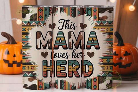 Western Mama Herd 20oz Tumbler Wrap Sublimation PixelChick 