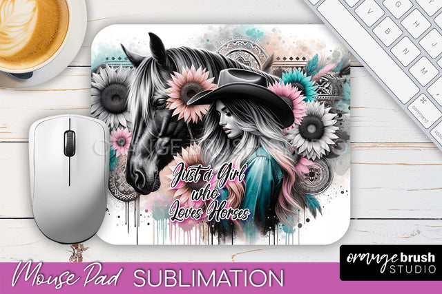 Western Mouse Pad PNG - Cowgirl Sublimation Mousepad Sublimation OrangeBrushStudio 