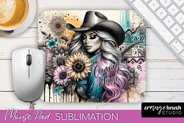 Western Mouse Pad PNG - Cowgirl Sublimation Mousepad Sublimation OrangeBrushStudio 
