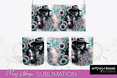 Western Mug Wrap - Inspirational Mug Sublimation Sublimation OrangeBrushStudio 