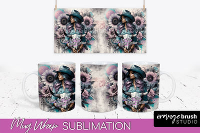 Western Mug Wrap - Inspirational Mug Sublimation Sublimation OrangeBrushStudio 