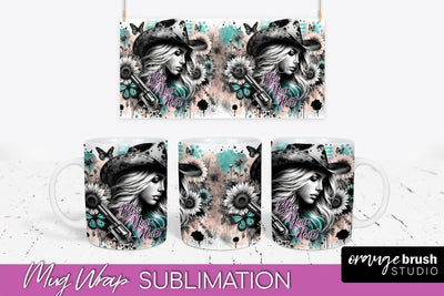 Western Mug Wrap - Inspirational Mug Sublimation Sublimation OrangeBrushStudio 