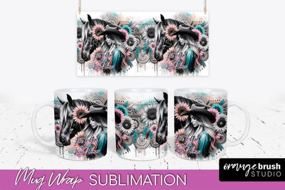 Western Mug Wrap - Inspirational Mug Sublimation Sublimation OrangeBrushStudio 