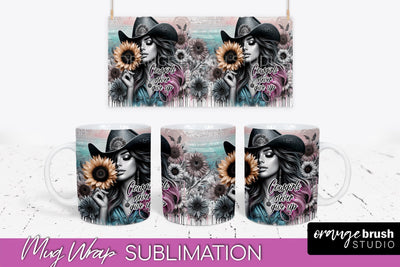Western Mug Wrap - Inspirational Mug Sublimation Sublimation OrangeBrushStudio 
