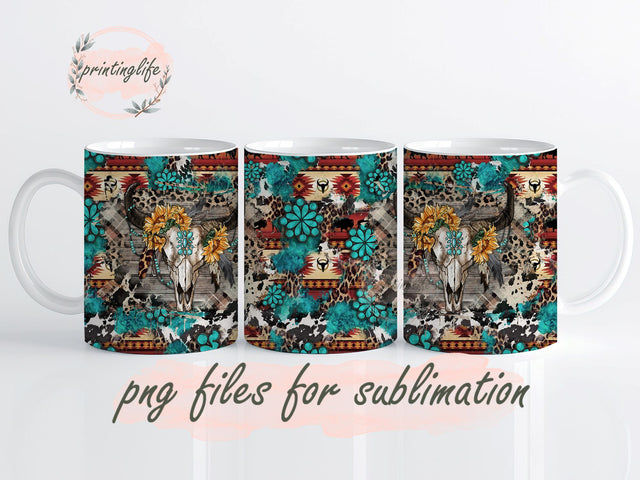 Western Mug Wrap Png, Western Design Wrap, Western Sublimation Digital Download Sublimation PrintingLife 