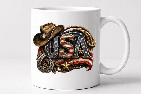 Western Patriotic USA American Flag Sublimation PNG SVG BillahCrafts 