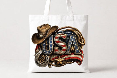 Western Patriotic USA American Flag Sublimation PNG SVG BillahCrafts 