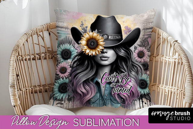 Western Pillow Cover - Cowgirl Pillow Case Sublimation Sublimation OrangeBrushStudio 