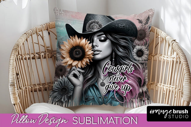 Western Pillow Cover - Cowgirl Pillow Case Sublimation Sublimation OrangeBrushStudio 