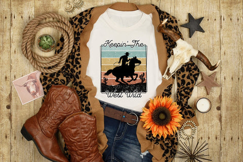 Western PNG Sublimation - Keepin the West Wild Sublimation CraftLabSVG 