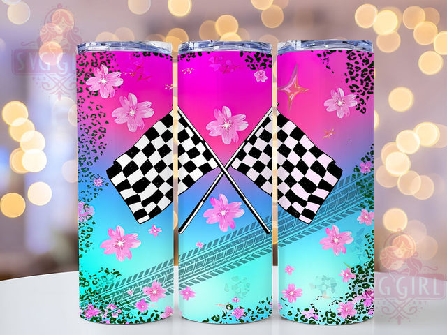 Western Racing Flag Tumbler, Western Racing PNG, 20oz Sublimation Wrap, Cowboy Racing Cup, Racing Checkered Flag, Country Race Design, Rodeo Race Tumbler Sublimation SvggirlplusArt 