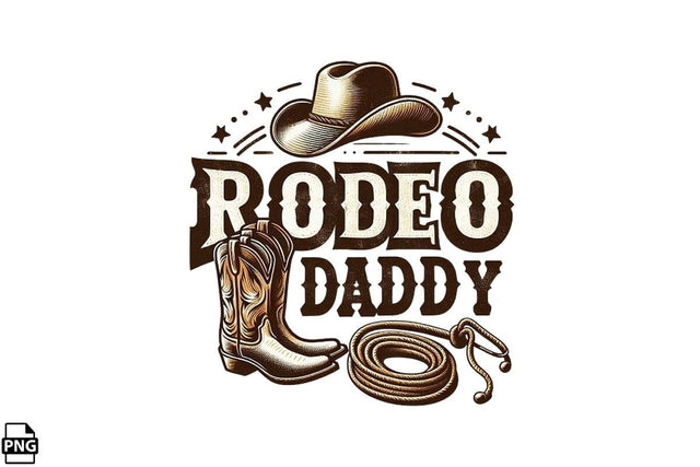 Western Rodeo Daddy PNG Printable File Sublimation Creativedesigntee 