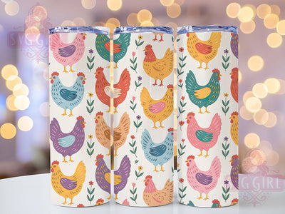 Western Rustic Chicken Tumbler, Western Theme, Rustic Style, Country Design, Farmyard Pattern, 20Oz Tumbler, Sublimation Wrap Sublimation SvggirlplusArt 