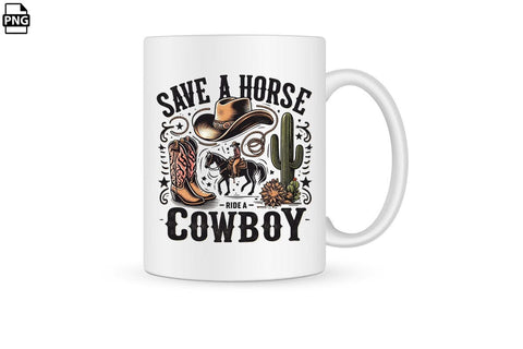 Western Save A Horse Ride A Cowboy PNG Printable File Sublimation Creativedesigntee 