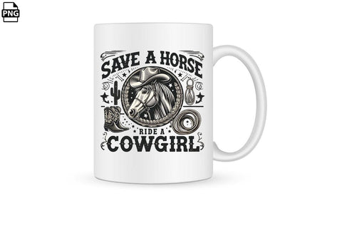Western Save A Horse Ride A Cowgirl PNG Printable File Sublimation Creativedesigntee 