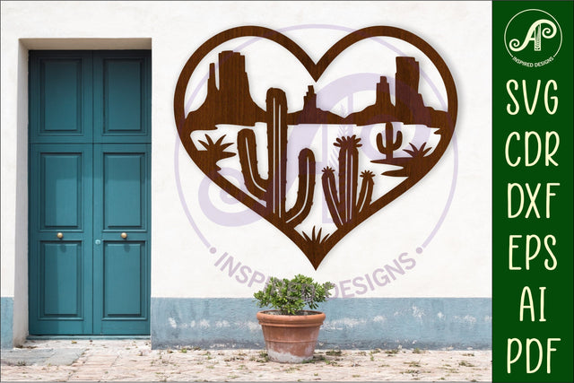 Western scene cowboy heart wall sign, SVG file. SVG APInspireddesigns 