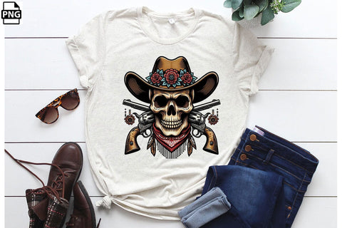 Western Skull PNG Clipart Bundle Printable File Sublimation Creativedesigntee 