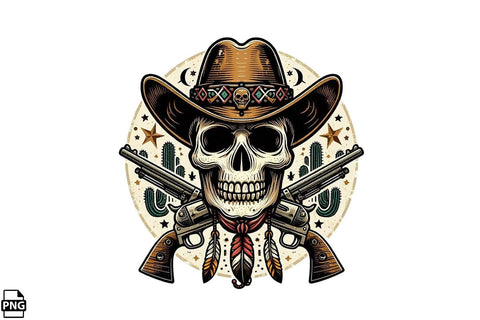 Western Skull PNG Clipart Bundle Printable File Sublimation Creativedesigntee 