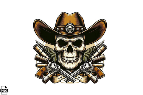 Western Skull PNG Clipart Bundle Printable File Sublimation Creativedesigntee 