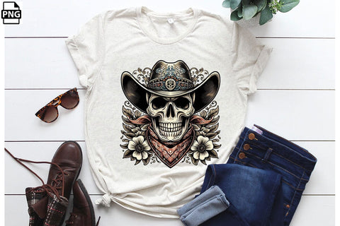 Western Skull PNG Clipart Bundle Printable File Sublimation Creativedesigntee 