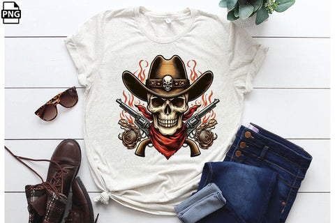 Western Skull PNG Clipart Bundle Printable File Sublimation Creativedesigntee 