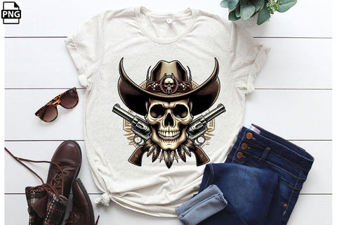 Western Skull PNG Clipart Bundle Printable File Sublimation Creativedesigntee 