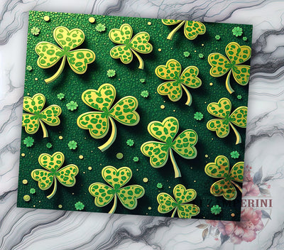 Western St. Patrick's 20oz Tumbler Wrap, Sublimation Design, Irish Tumbler, Lucky Charm, Green Drinkware Sublimation Li Zamperini 