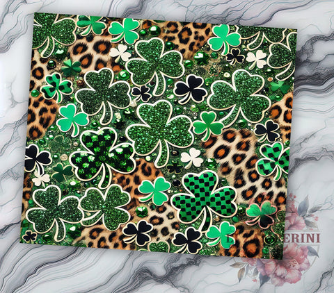 Western St. Patrick's 20oz Tumbler Wrap, Sublimation Design, Irish Tumbler, Lucky Charm, Green Drinkware Sublimation Li Zamperini 