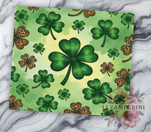 Western St. Patrick's 20oz Tumbler Wrap, Sublimation Design, Irish Tumbler, Lucky Charm, Green Drinkware Sublimation Li Zamperini 