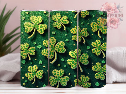 Western St. Patrick's 20oz Tumbler Wrap, Sublimation Design, Irish Tumbler, Lucky Charm, Green Drinkware Sublimation Li Zamperini 