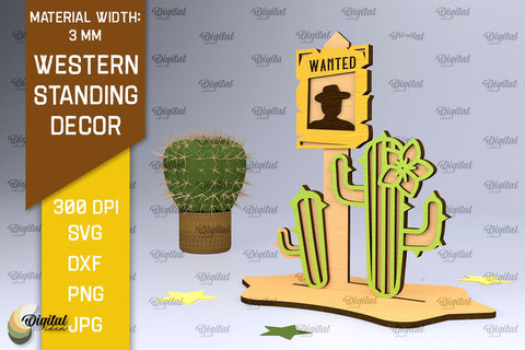 Western Standing Decor Laser Cut Bundle. Cowboy Western SVG SVG Evgenyia Guschina 