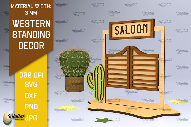 Western Standing Decor Laser Cut. Cowboy Western SVG SVG Evgenyia Guschina 