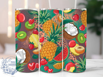 Western Summer Fruits 20oz Tumbler, Western Style, 20oz Tumbler Wrap, Sublimation PNG, Country Cup Design, Rustic Gift, Farmhouse Summer Sublimation ToriDesigns 