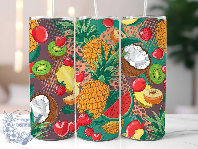 Western Summer Fruits 20oz Tumbler, Western Style, 20oz Tumbler Wrap, Sublimation PNG, Country Cup Design, Rustic Gift, Farmhouse Summer Sublimation ToriDesigns 