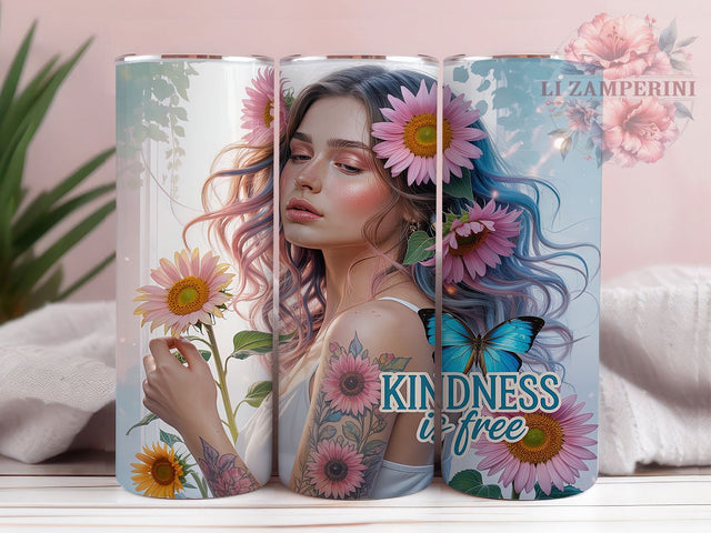 Western Sunflower Inspiration Tumbler, Kindness Quote Design, Country Girl Tumbler, Inspirational Western Art, Sunflower Quote Cup, Western Woman Design, Country Inspiration Art Sublimation Li Zamperini 