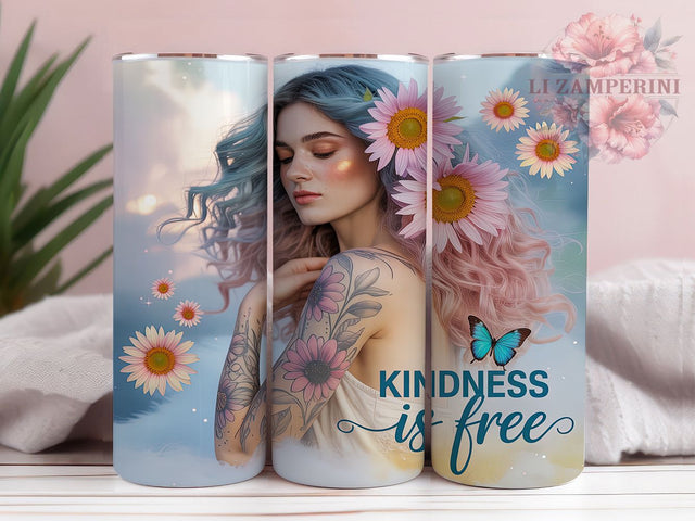 Western Sunflower Inspiration Tumbler, Kindness Quote Design, Country Girl Tumbler, Inspirational Western Art, Sunflower Quote Cup, Western Woman Design, Country Inspiration Art Sublimation Li Zamperini 