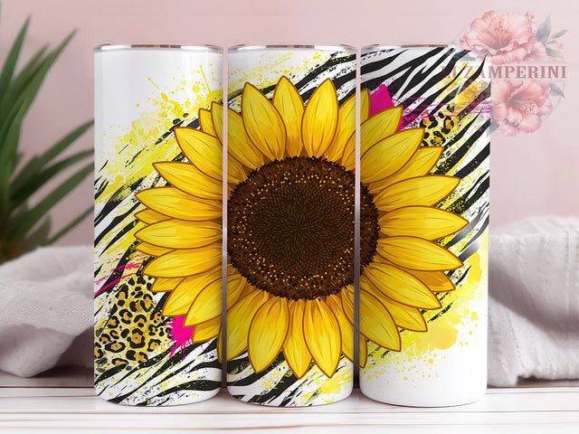 Western Sunflower Leopard Cow Tumbler, Sunflower Leopard Print Cup, 20oz Country Tumbler Wrap, Rustic Cow Print Sublimation, Farm Life Tumbler PNG, Boho Western Cup Design Sublimation Li Zamperini 