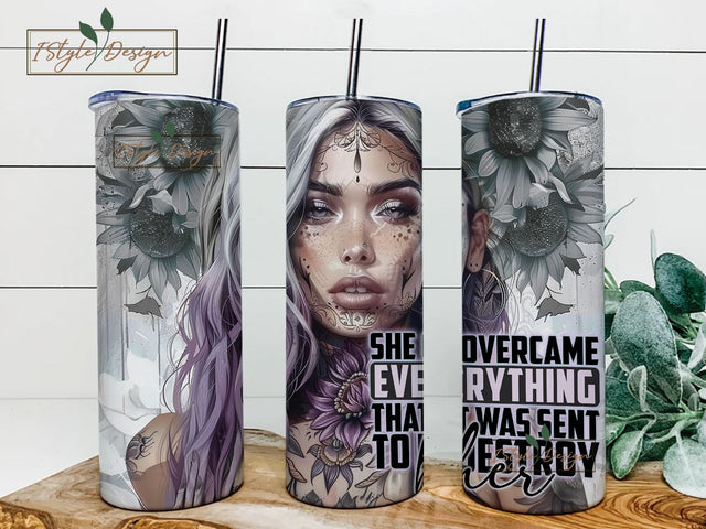 Western sunflower self love daily affirmations snarky funny 20oz tumbler wrap, Sublimation design templates, straight png Digital download. Sublimation iStyleDesign 