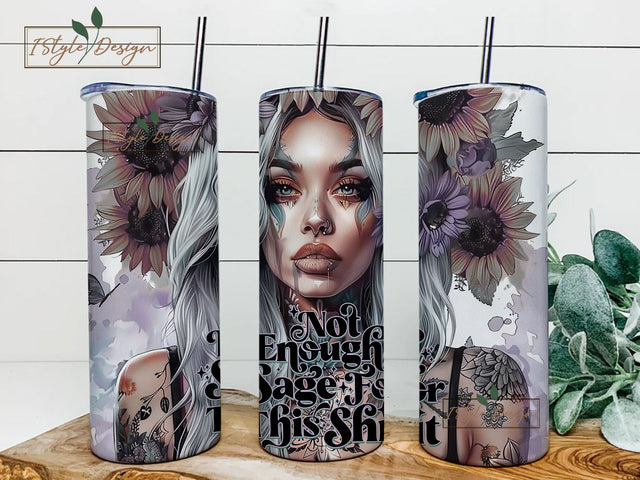 Western sunflower self love daily affirmations snarky funny 20oz tumbler wrap, Sublimation design templates, straight png Digital download. Sublimation iStyleDesign 