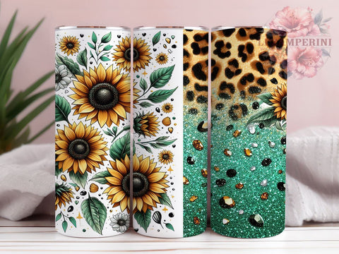 Western Sunflowers 20oz Tumbler Wrap PNG, Sunflower Cowhide Leopard Tumbler Png, Straight & Tapered Tumbler Wrap, Instant Digital Download Sublimation Li Zamperini 