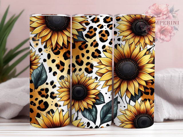 Western Sunflowers 20oz Tumbler Wrap PNG, Sunflower Cowhide Leopard Tumbler Png, Straight & Tapered Tumbler Wrap, Instant Digital Download Sublimation Li Zamperini 