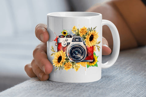 Western Sunflowers Camera clipart Sublimation Design Sublimation Regulrcrative 