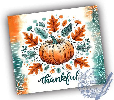 Western Thankful 20oz Skinny Tumbler, Thanksgiving Tumbler Png, Straight & Tapered Tumbler Wrap, Instant Digital Download Sublimation ToriDesigns 