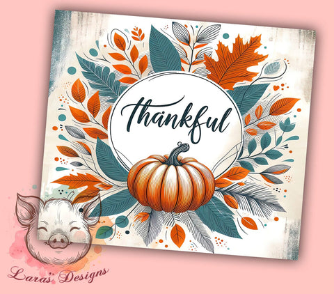 Western Thankful 20oz Tumbler Png, Straight & Tapered Tumbler Png, Thanksgiving Tumbler Png, Digital Download PNG Sublimation Lara' s Designs 
