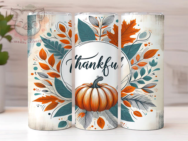 Western Thankful 20oz Tumbler Png, Straight & Tapered Tumbler Png, Thanksgiving Tumbler Png, Digital Download PNG Sublimation Lara' s Designs 
