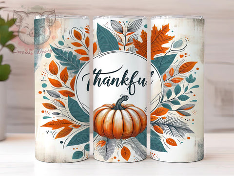 Western Thankful 20oz Tumbler Png, Straight & Tapered Tumbler Png, Thanksgiving Tumbler Png, Digital Download PNG Sublimation Lara' s Designs 