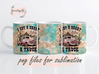 Western Truck Mug PNG, Western Truck Sublimation, Western Truck Wrap, Digital Download 11oz Sublimation PrintingLife 